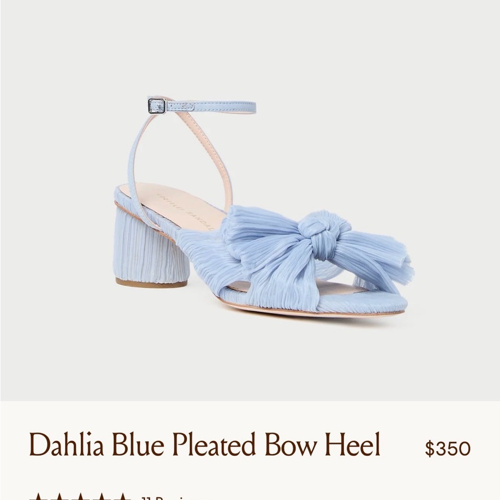 Loeffler Randall Pleated Bow Ankle-Strap Heel in Light Blue